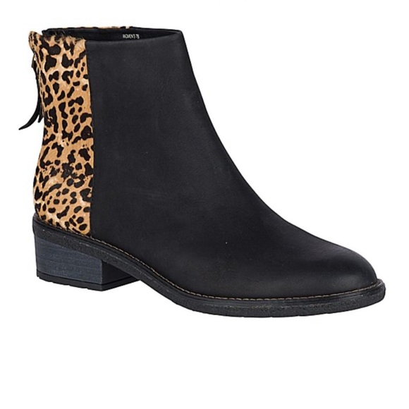 Sperry Women SPERRY MAYA BELLE BLACK/LEOPARD PRINT CHELSEA BOOT SZ 6‎